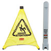 RCP9S00YEL:  Rubbermaid® Commercial Multilingual Pop-Up Safety Cone