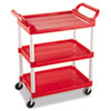 RCP342488RED:  Rubbermaid® Commercial Three-Shelf Service Cart