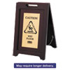RCP1867507:  Rubbermaid® Commercial Executive 2-Sided Multi-Lingual Wooden Caution Sign