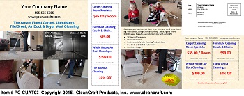 PC-CUAT03:  Postcard - Carpet, Upholstery, Air Duct, and Tile & Grout Cleaning
