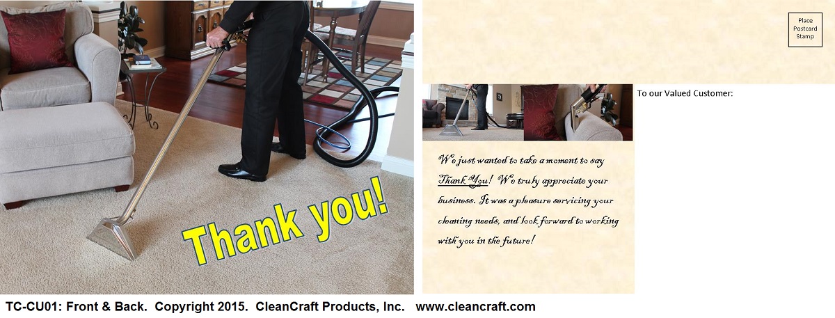 carpet cleaning thank you cards