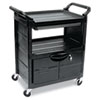 RCP345700BLA:  Rubbermaid® Commercial Utility Cart with Locking Doors