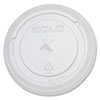DCC624TS:  SOLO® Cup Company PETE Plastic Flat Straw-Slot Cold Cup Lids