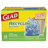 CLO78542BX:  Glad® Tall Kitchen Blue Recycling Bags
