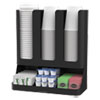 EMSUPRIGHT6BLK:  Mind Reader Flume 6-Compartment Upright Coffee Condiment and Cups Organizer