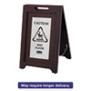 RCP1867508:  Rubbermaid® Commercial Executive 2-Sided Multi-Lingual Wooden Caution Sign