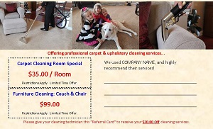 carpet cleaning referral cards