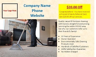custom carpet cleaning referral cards